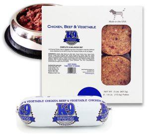 chicken beef and vegetable raw dog food